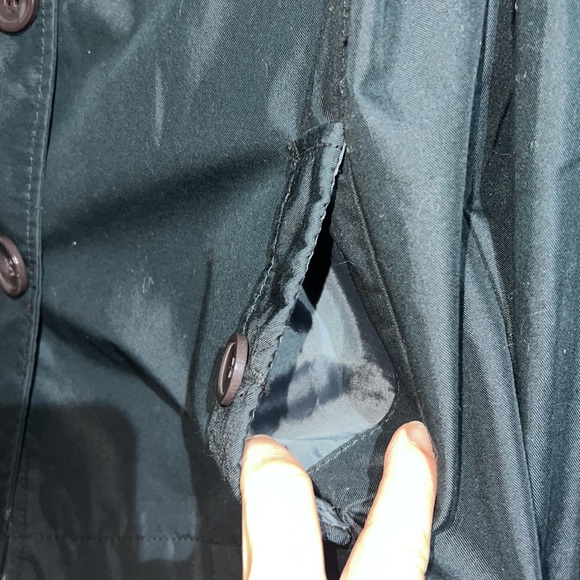 Short Trench Women’s Small Black Pea Coat Waist Length Trench Coat Jacket - Picture 5 of 13